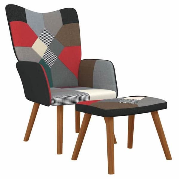 Maison Exclusive - Rentoutumistuoli jalkatuella, patchwork-kangas