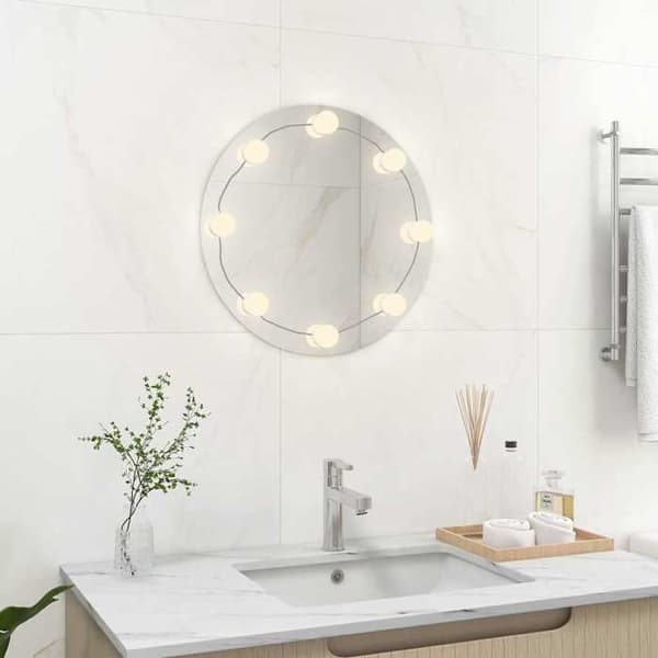 Maison Exclusive - Pyöreä peili LED-valoilla, lasi