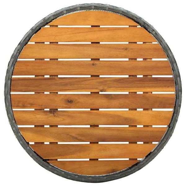 Maison Exclusive - Grå tebord 60 cm i flettet resin og solid akacietræ