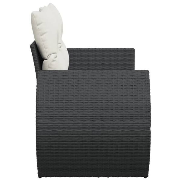 Maison Exclusive - Trädgårdsoffa med kuddar 2 platser svart flätad resin