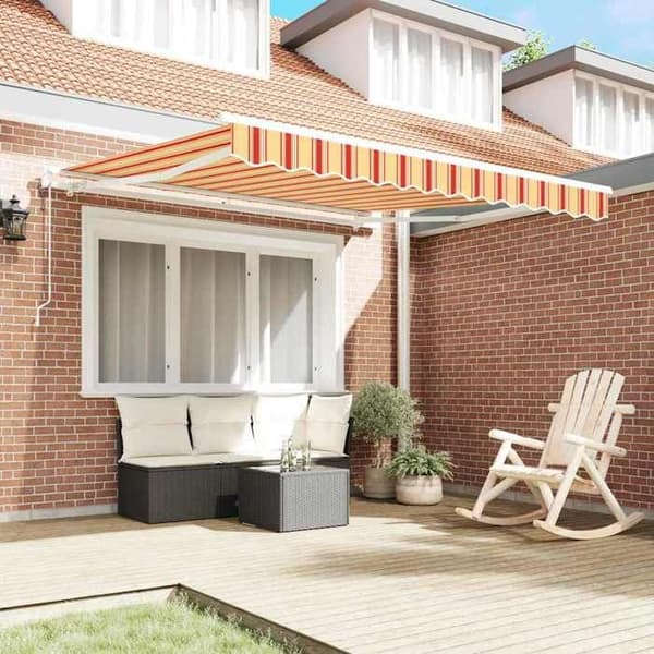 Maison Exclusive - Fällbart tak i gult och orange 300 x 250 cm