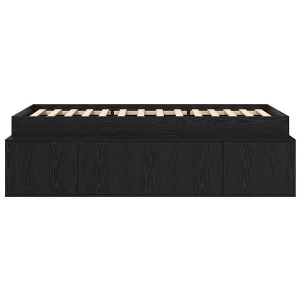 Maison Exclusive - Sengestel i sort eg 80 x 200 cm Ingeniørtræ