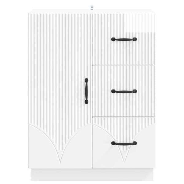 Maison Exclusive - Buffé Vit glänsande 66 x 34,5 x 87 cm Ingenjörsträ Strålande vit