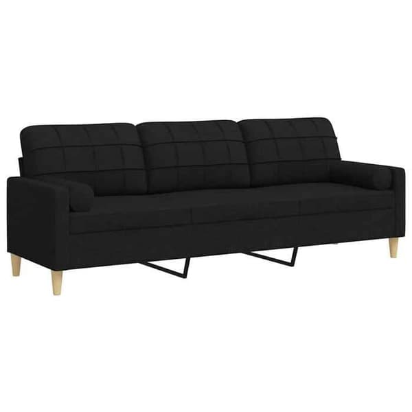 Maison Exclusive - 3-personers sofa med dekorative puder i sort 210 cm stof