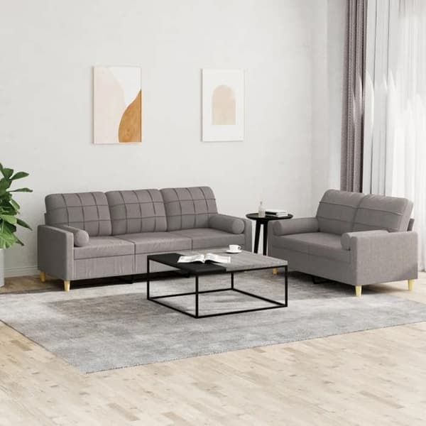 Maison Exclusive - 2 kpl sohvasetti, jossa taupe-kankaiset tyynyt Mol