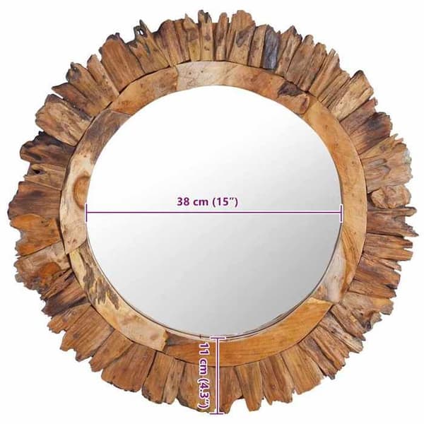 Maison Exclusive - Vægspejl 60 cm Teak Rund Teck naturlig