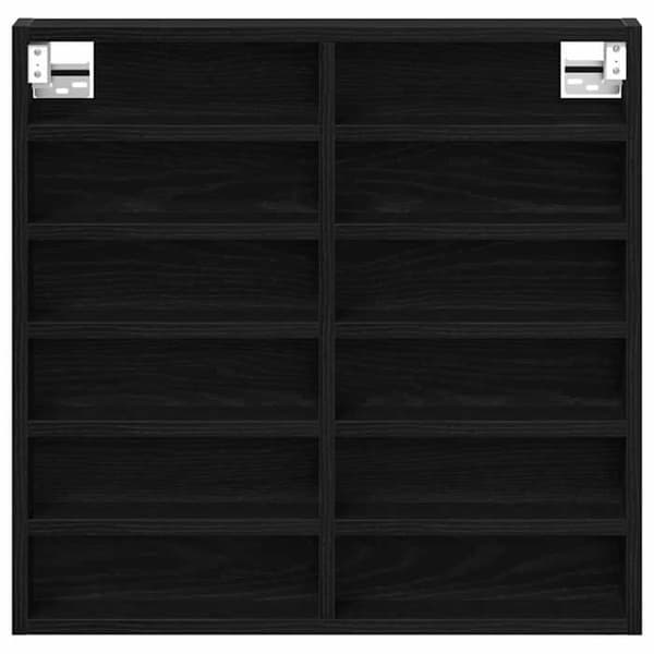 Maison Exclusive - Vitrine Vægmontering Sort Eg 60 x 8,5 x 58 cm svart ek