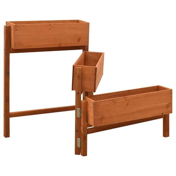 Maison Exclusive - Fällbar trädgårdsplanterare Orange 60x14x75 cm Furu