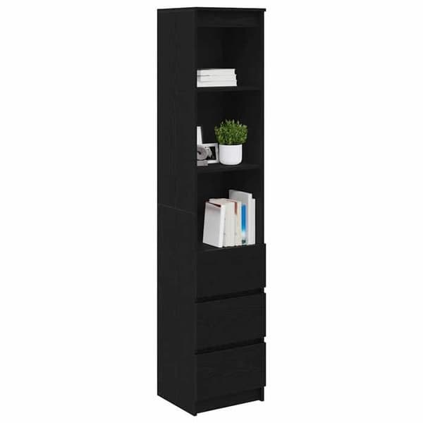 Maison Exclusive - Høj buffet i sort eg 37,5x35x180 cm ingeniørtræ
