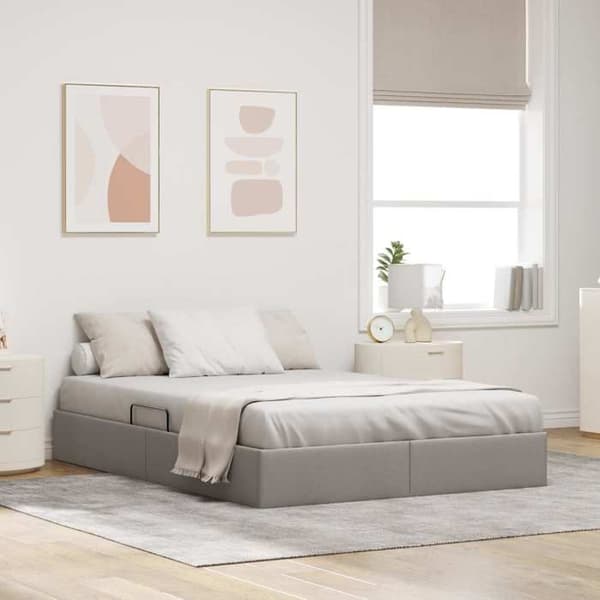Maison Exclusive - Ottoman sängram med förvaring Taupe 140 x 200 cm tyg