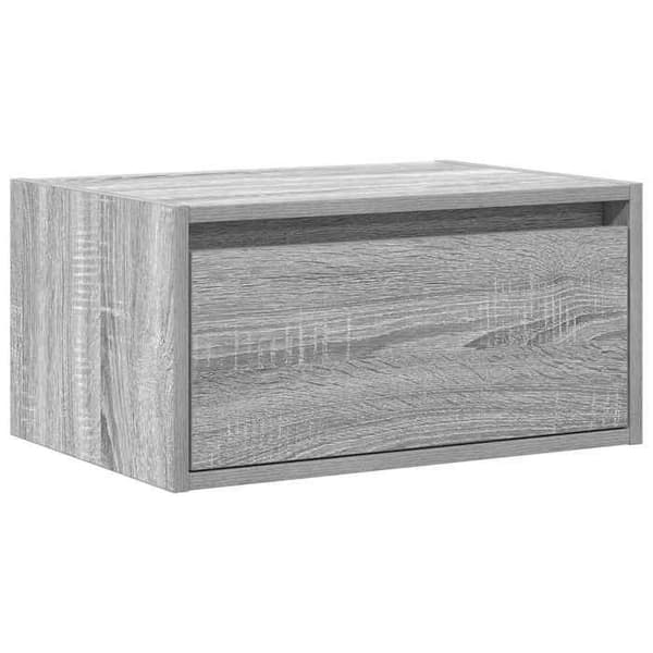 Maison Exclusive - Väggsängbord med LED-lampor grå sonoma