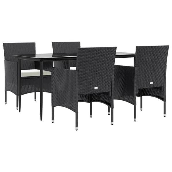 Maison Exclusive - Trädgårdsset med kuddar 5 delar Svart