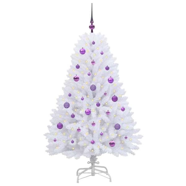 Kunstig juletræ - EKSKLUSIV HUS - 150 cm - Hvid - LED 8 tilstande - USB 5V strømforsyning Vit