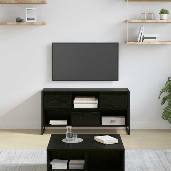 Maison Exclusive - TV-møbel 100 x 36 x 49,5 cm Sort eg Ingeniørtræ