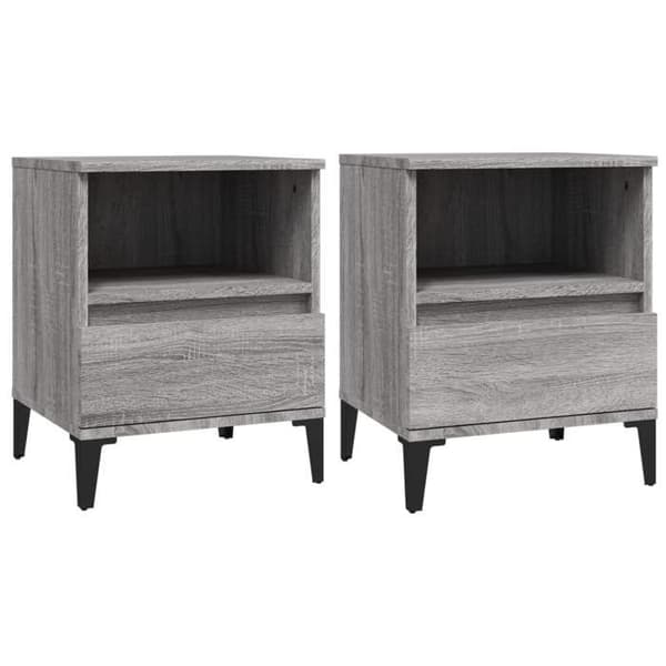 Maison Exclusive - Sängbord 2 st Sonoma grå 40x35x50 cm Sonoma grå