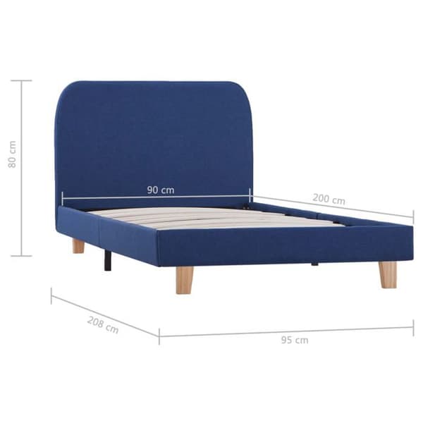 Sengestel - Eksklusiv Hus - 90x200 cm - Blå - Enkel og elegant design blå