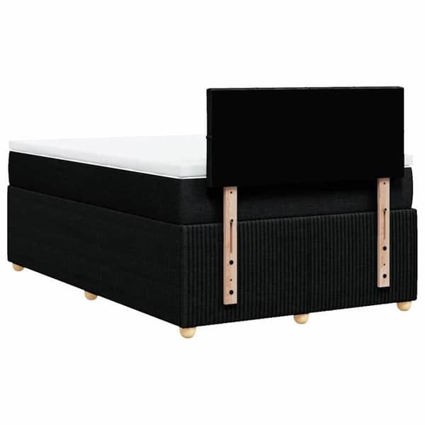 Maison Exclusive - Seng med lameller og madras Sort 120x200 cm Stof