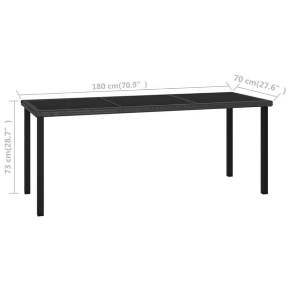 Havemøbel - Eksklusivt Hus - Sort - 180x70x73 cm - Vævet harpik