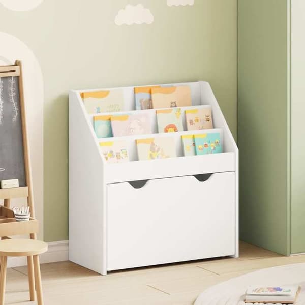 Maison Exclusive - Barnbibliotek med låda Vit 60 x 29,5 x 69 cm