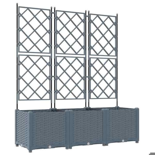 Maison Exclusive - Puutarhakori 3 kpl Vaaleanharmaa 120 x 40 x 143 cm PP