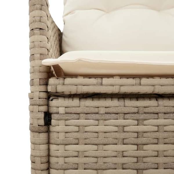 Maison Exclusive - 9-delars trädgårdsbistro-set med beige kuddar i polyrotting