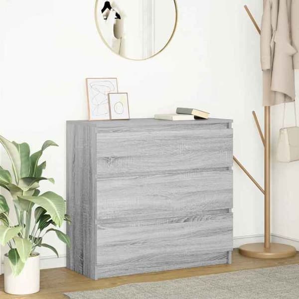 Maison Exclusive - Buffé Sonoma Grå 80x35x76 cm Ingenjörsträ Sonoma grå