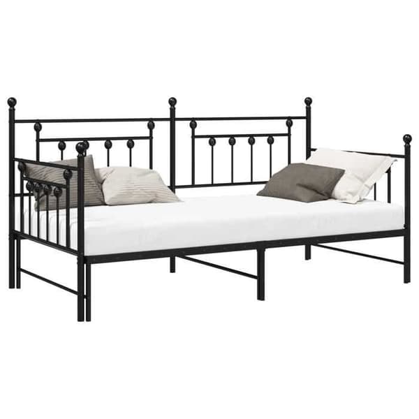 Sengestel - EKSKLUSIV HUS - Rektangulær - Sort 107x203 cm - Solid stål - Kradsefast pulverlakeret finish Svart