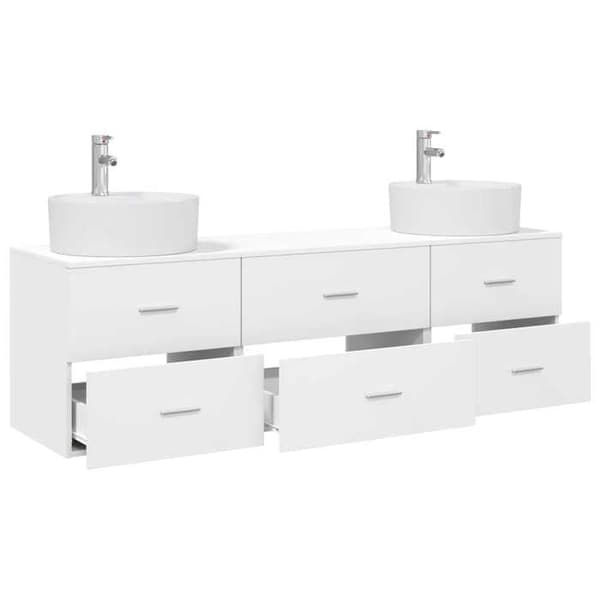 Maison Exclusive - 3-delars badrumsskåpset Vit