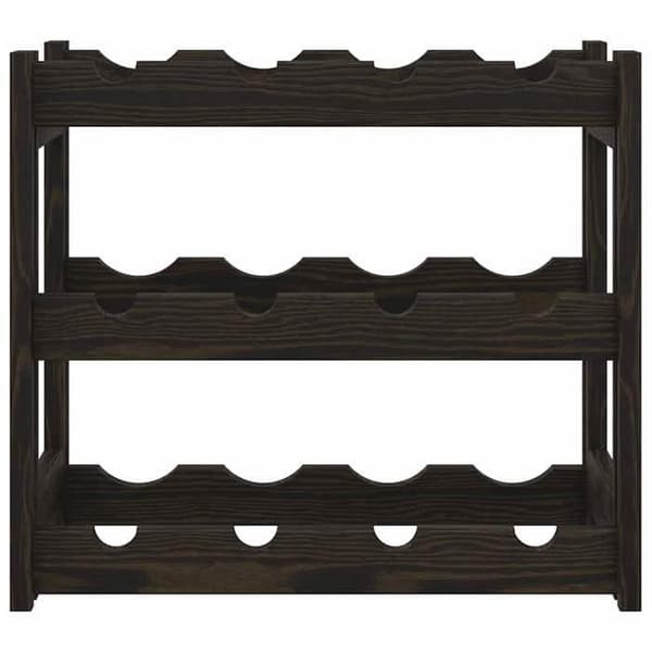 Maison Exclusive - Flaskeholder til 12 flasker sort solid fyrretræ Svart