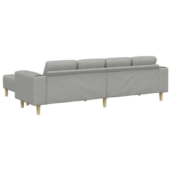 Soffa - EXKLUSIVT HUS - 3 platser - Molngrå - Andningsbart polyester - Ben i brunt trä Molngrå