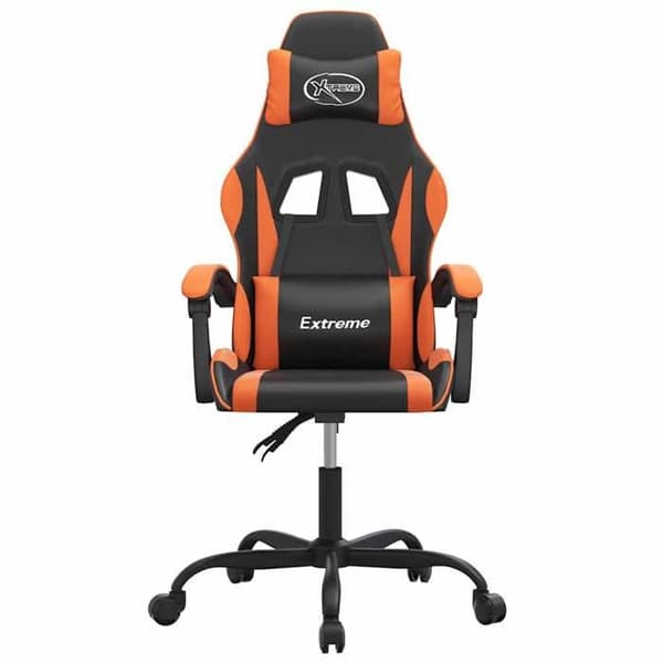 Maison Exclusive - Spilstol i sort og orange kunstlæder