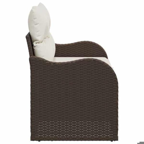 Maison Exclusive - Trädgårdsoffa med brunt kuddar 121 x 62 x 69cm polyrotin brun
