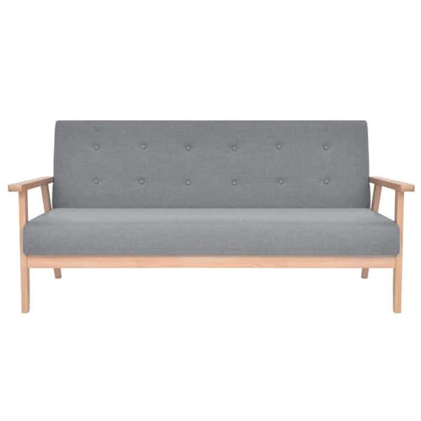 Maison Exclusive - Set med 2 soffor Ljusgrått tyg ljusgrått
