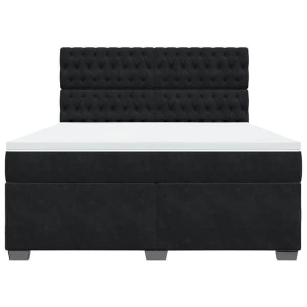 Maison Exclusive - Seng med lameller og madras Sort 180x200 cm Velour