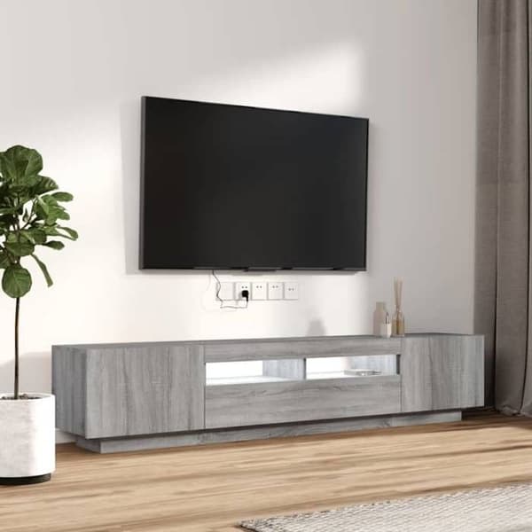 Maison Exclusive - TV-møbel sæt med LED-lys 2 stk Sonoma grå Sonoma grå