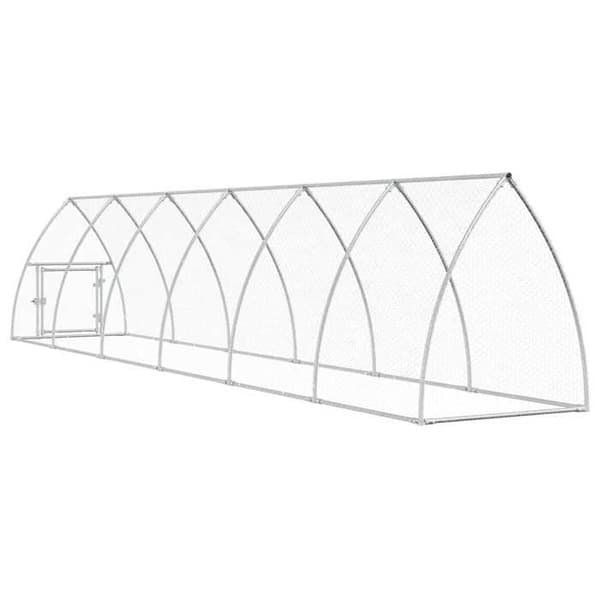 Maison Exclusive - Silverfärgad hönsgård 600x105x120 cm galvaniserat stål Silver