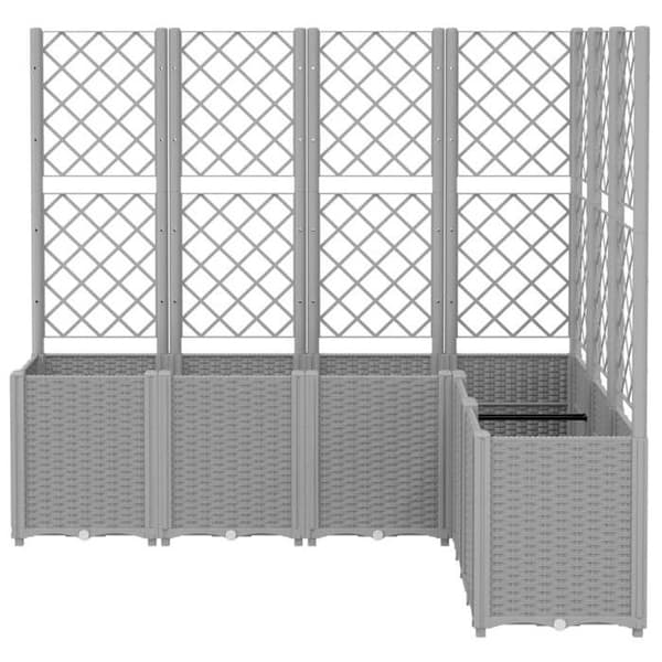 Maison Exclusive - Blomlåda med ljusgrå spaljé 160x120x140 cm PP
