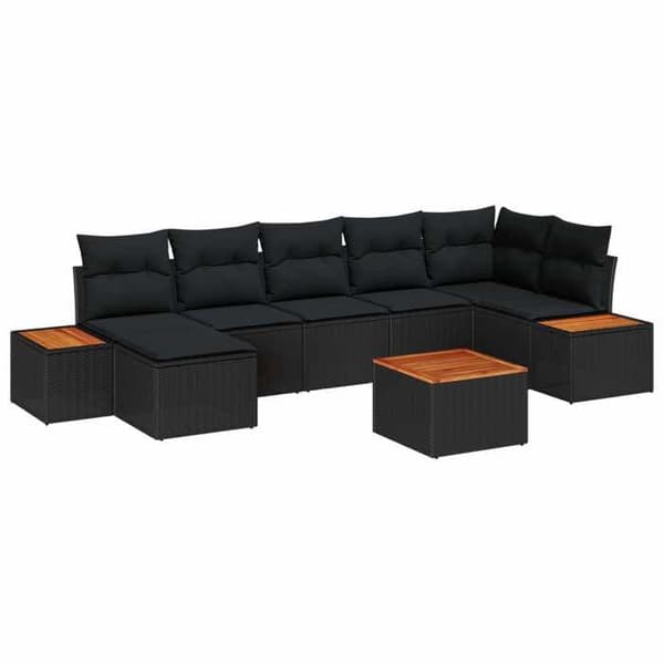Havemøbler - MAISON EXCLUSIVE - Modulerbar - 8 dele - Sort - UV-bestandig poly rattan Svart