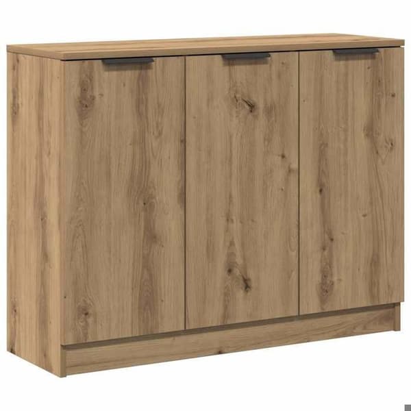 Maison Exclusive - Buffet i egetræ, håndlavet 90,5x30x70 cm, ingeniørtræ