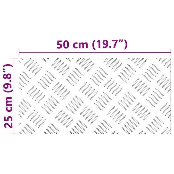Maison Exclusive - Nez de marche 4 pc 50 x 25 cm Silver Aluminium Rektangulär