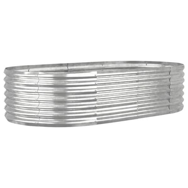 Maison Exclusive - Upphöjd trädgårdssäng i galvaniserat stål, silverfärgad Silver