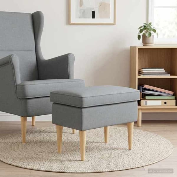 Maison Exclusive - Puff Ljusgrå 55 x 35 x 41 cm Polyester