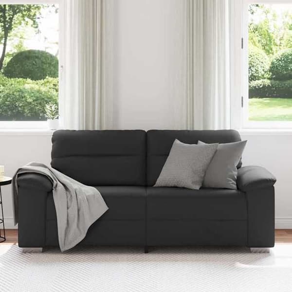 Sofa 2 pladser - MAISON EXCLUSIVE - 180x81x84 cm - Sort - Syntetisk læder - Bredde armlæn Sort