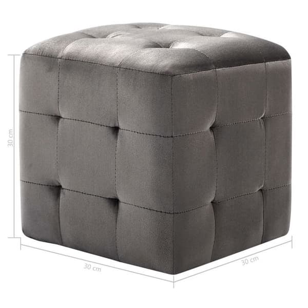 Nattduksbord - Exclusive Home - 2 st - Samtals tyg - 30x30x30 cm - Grå Grå