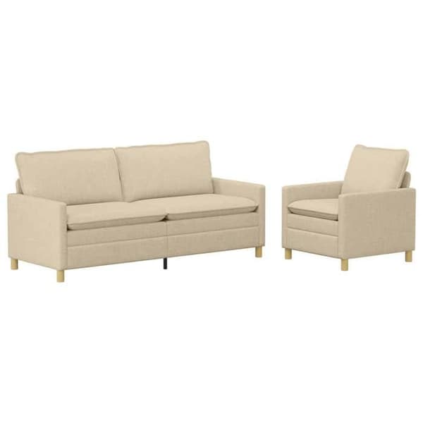 Maison Exclusive - 2-delars Soffgrupp i Creme Tyg