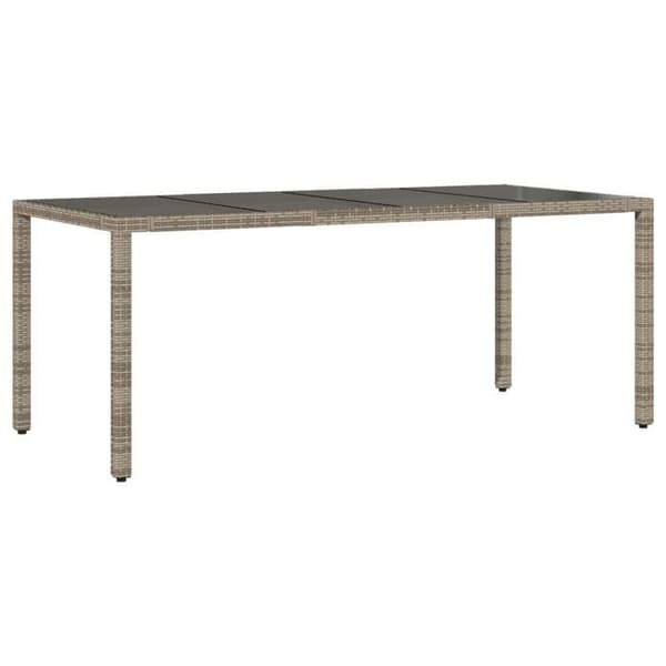 Maison Exclusive - Trädgårdsbistro-set 7 delar med gråa kuddar i polyrotting