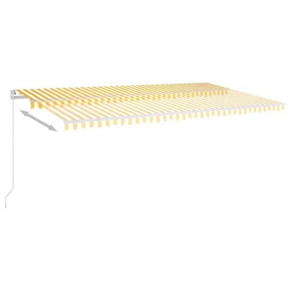 Maison Exclusive - Manuell markis med solenergi LED 6 x 3 m gul och vit