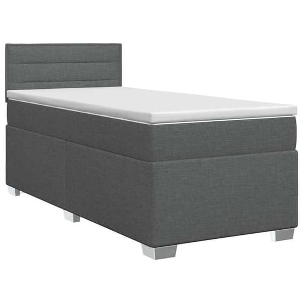 Maison Exclusive - Boxspring säng med madrass Mörkgrå 90 x 190 cm Tyg