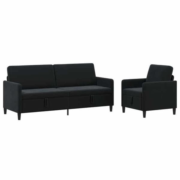 Maison Exclusive - Soffa med förvaring 2 st Svart Polyester