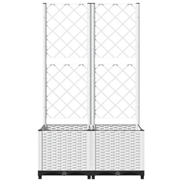 Maison Exclusive - Trädgårdskrukor Vit 80 x 40 x 136 cm Vit